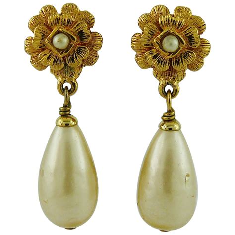 chanel vintage earrings pearl